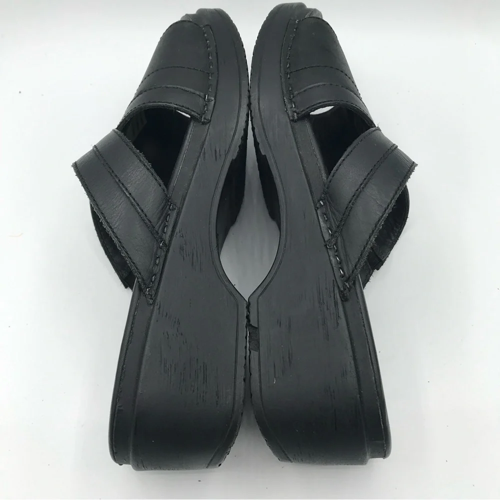 L.L. Bean Women’s Black Slip On Wedge Slide Sandals US Size 9 EU 40 - Picture 10 of 12